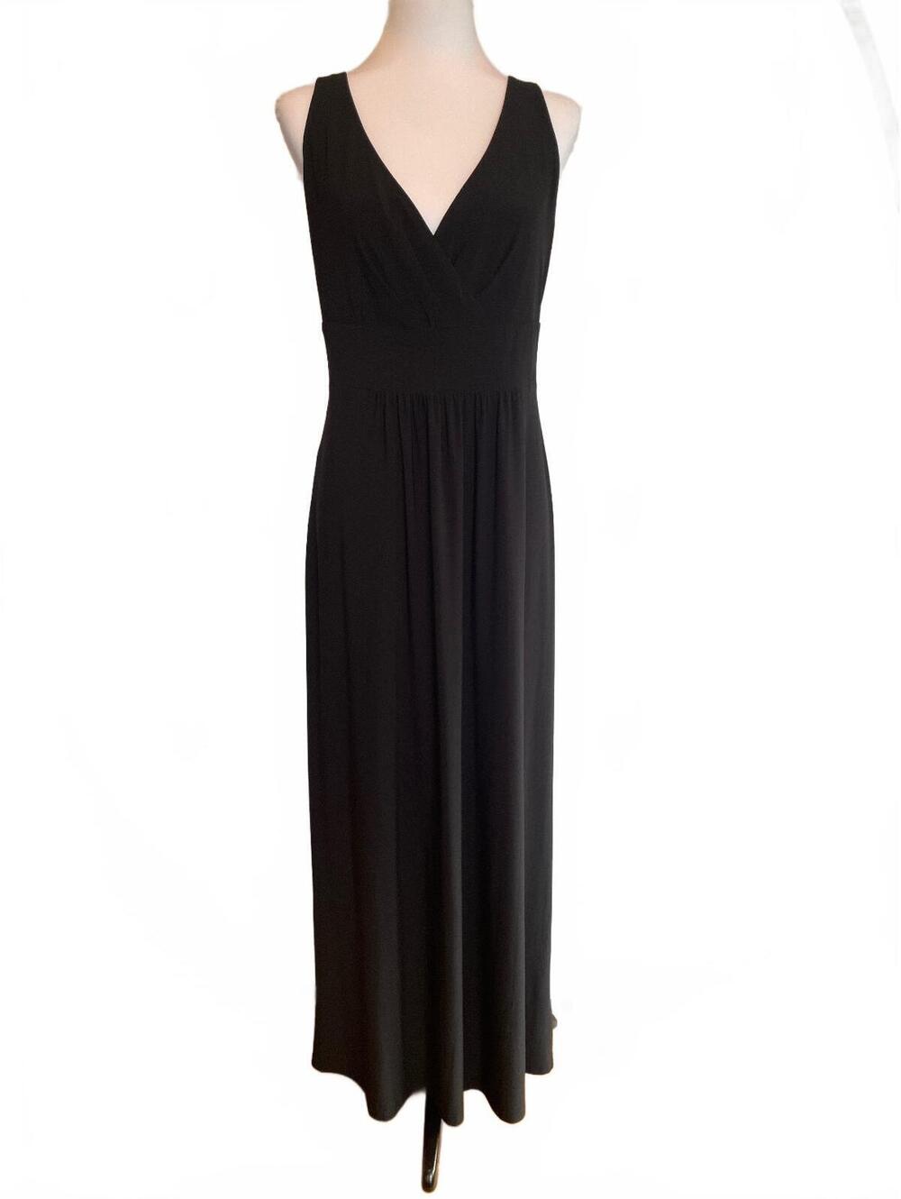 Lauren Ralph Lauren Black Maxi Dress 10 90s Minimalist Dark Feminine Capsule
